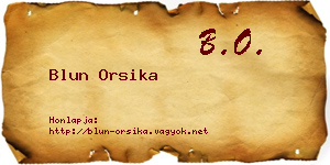 Blun Orsika névjegykártya